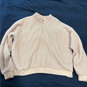 YoungLA Pink Cream Fleece Quarter-Zip Sweater